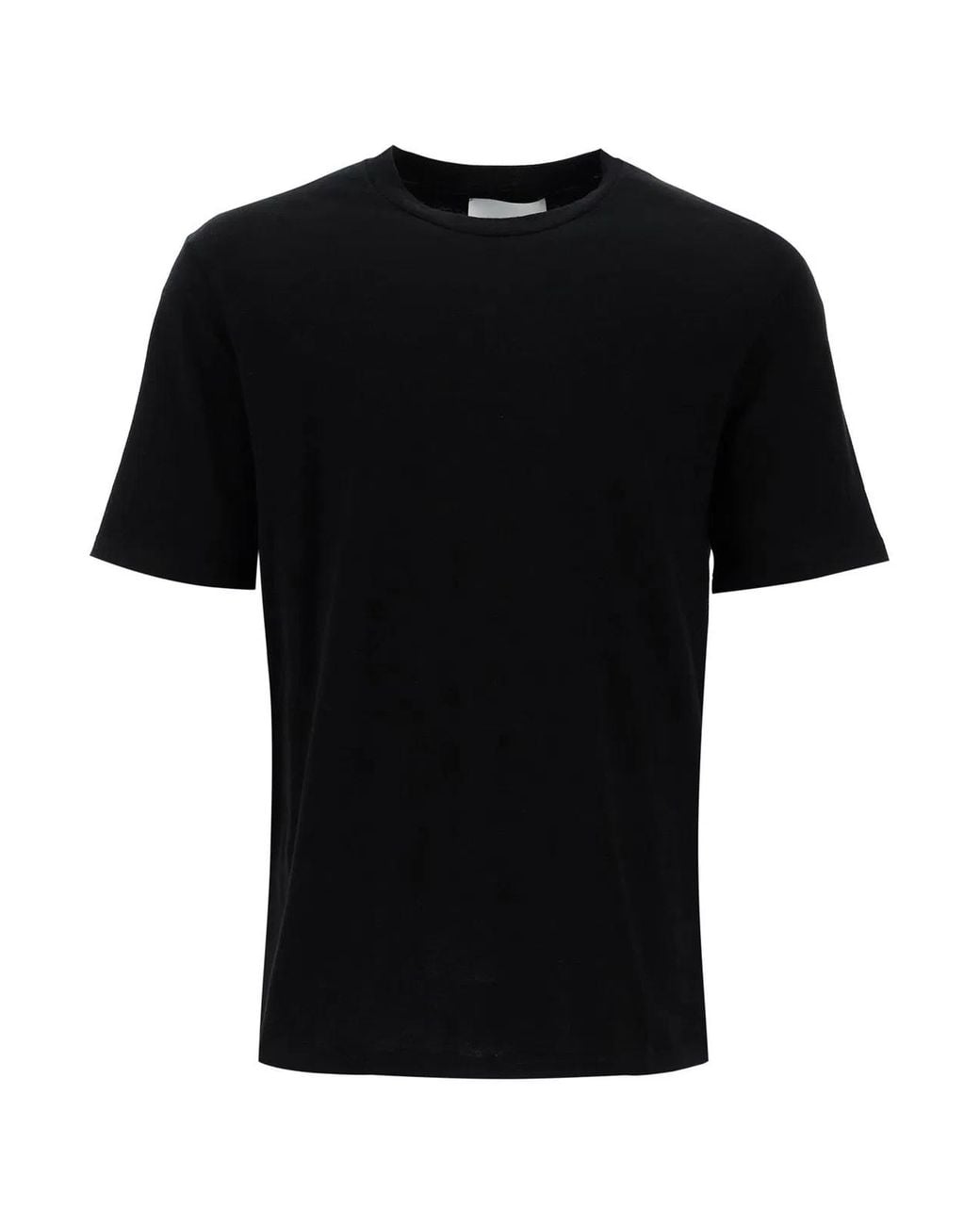 Jil Sander Black Crew Neck T-Shirt With Seasonal Print On The Back for men