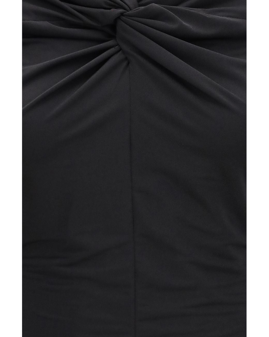 Nissa Black Long-Sleeve Bodysuit With Twist Detail