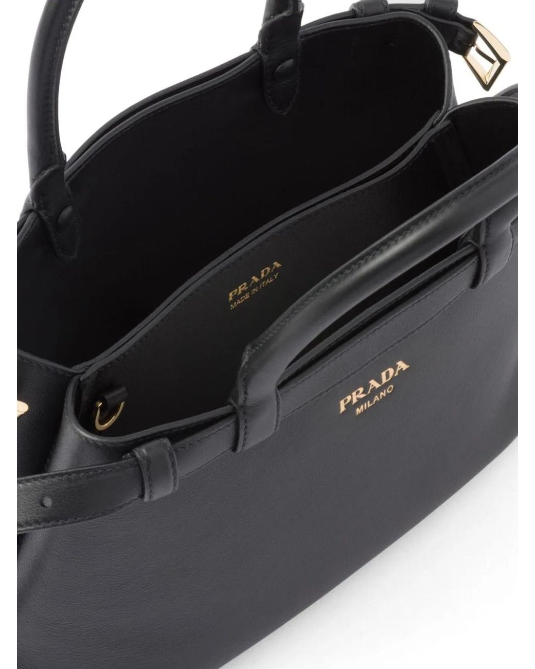 Prada Black Calf Leather Hardware Bag