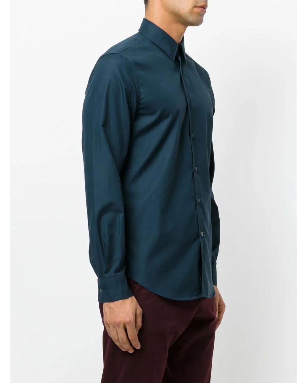 Aspesi Blue Cotton Shirt for men