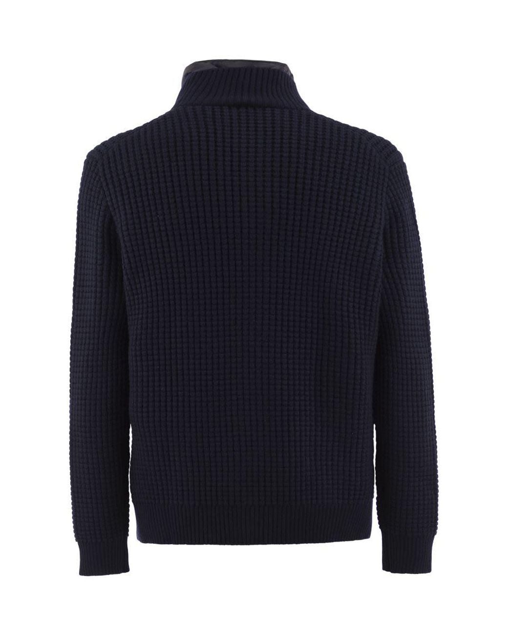 Fay Blue Wool Cardigan With Removable Padded Gilet for men