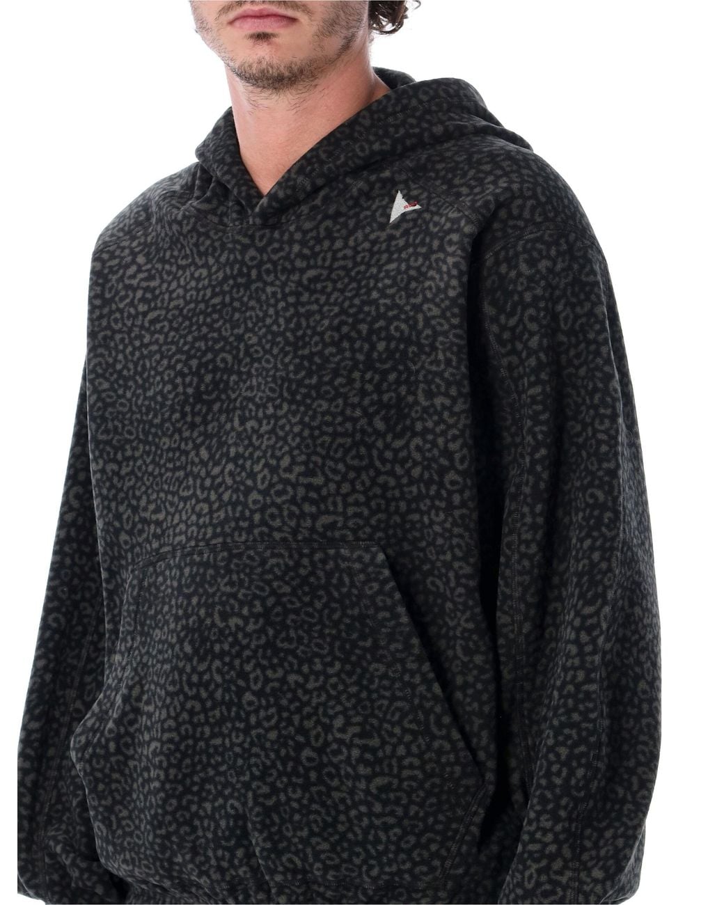 Roa Black Drowi Polar Fleece Hoodie for men