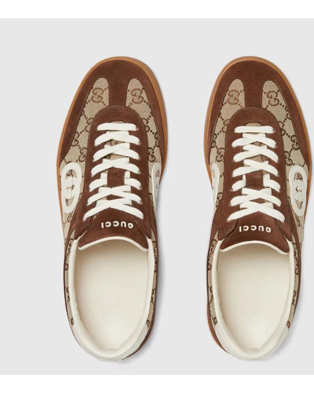 Gucci Black Gg Fabric And Suede Sneakers for men