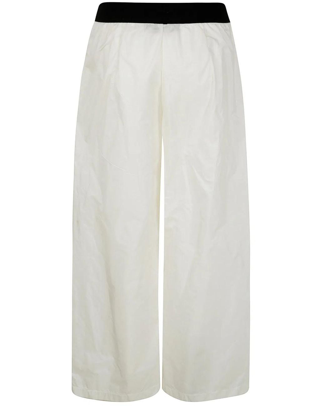Maria Calderara White Polyester Trousers
