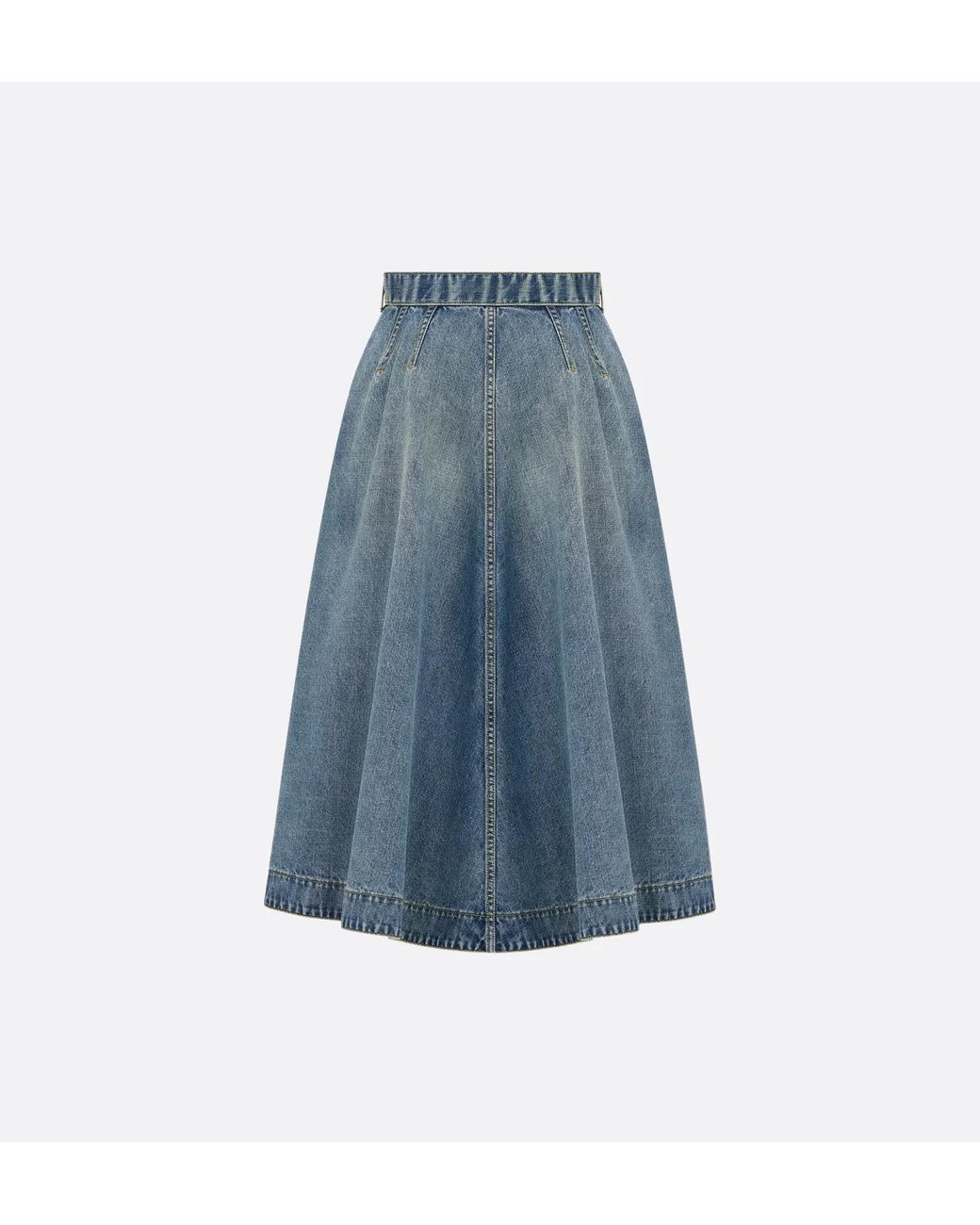 Dior Blue Belted Midi Skirt