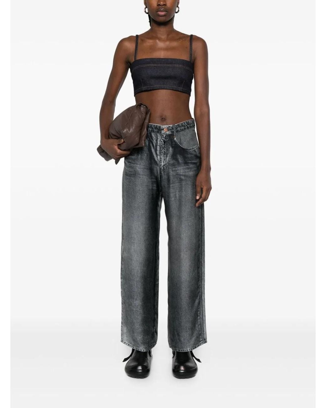 Pierre Louis Mascia Gray Silk Trousers
