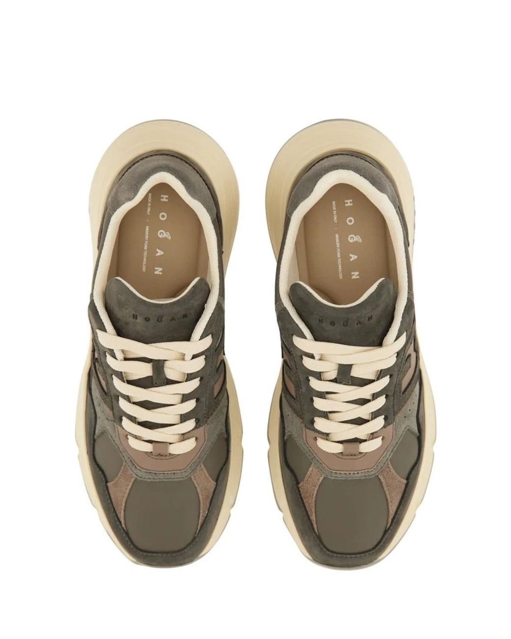 Hogan Green Color Block Sneakers