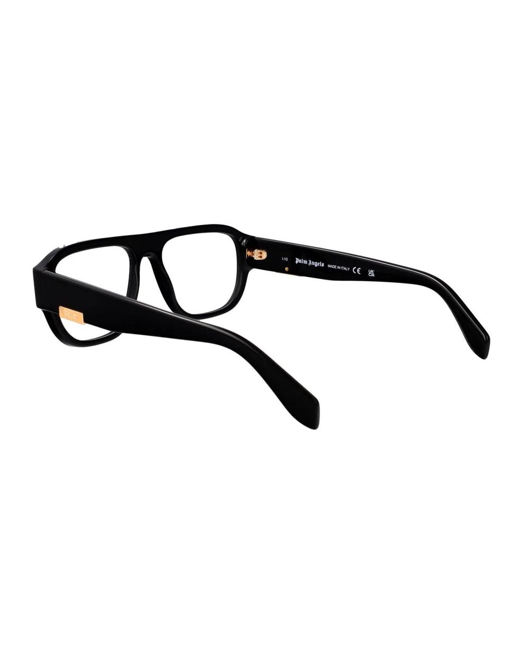 Palm Angels Black Shiny Acetate Glasses