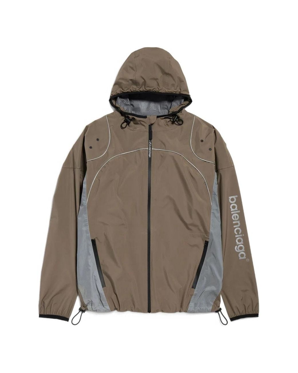 Balenciaga Brown Techwear Zip-Up Jacket for men