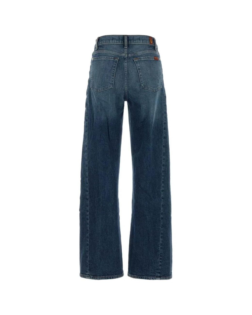7 For All Mankind Blue Flared High Rise Jeans