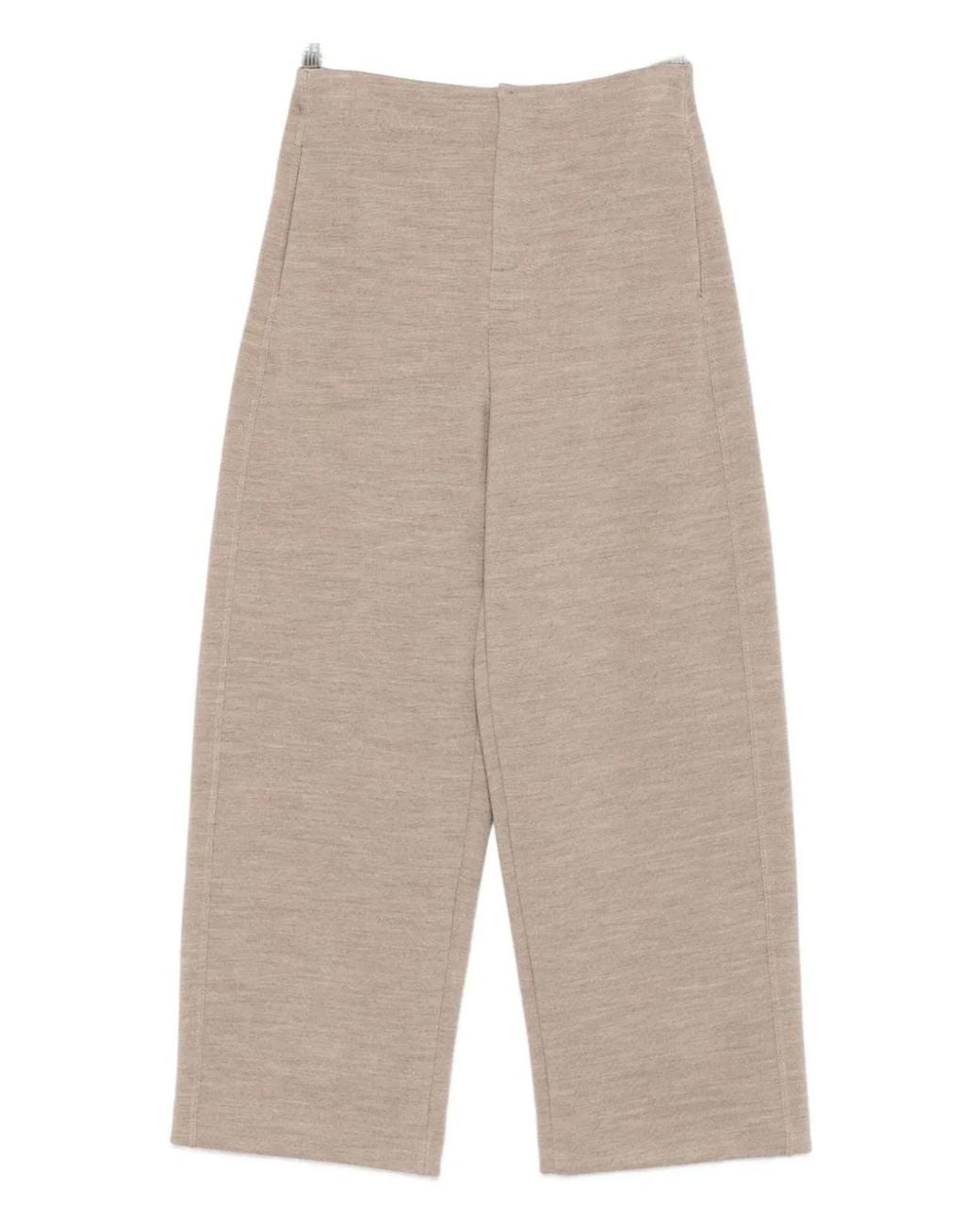 Max Mara Gray Wool And Cotton Trousers
