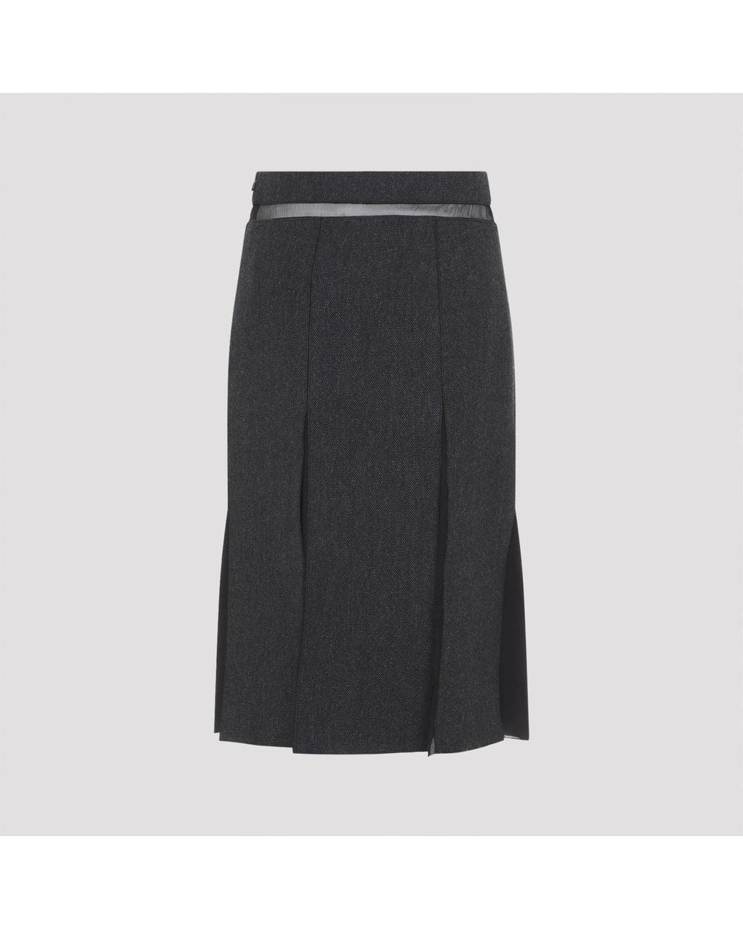 Prada Gray Ardesia Wool Skirt