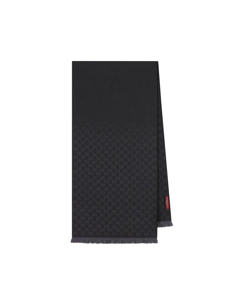 Gucci Black Gg Wool Scarf