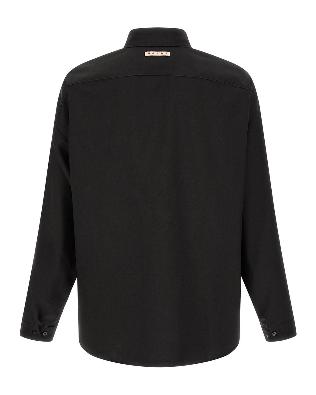 Marni Black Wool Shirt With Pocket for men