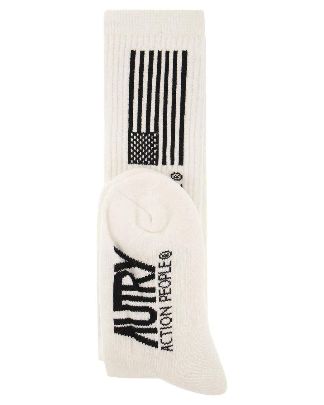 Autry White Socks With Iconic Logo