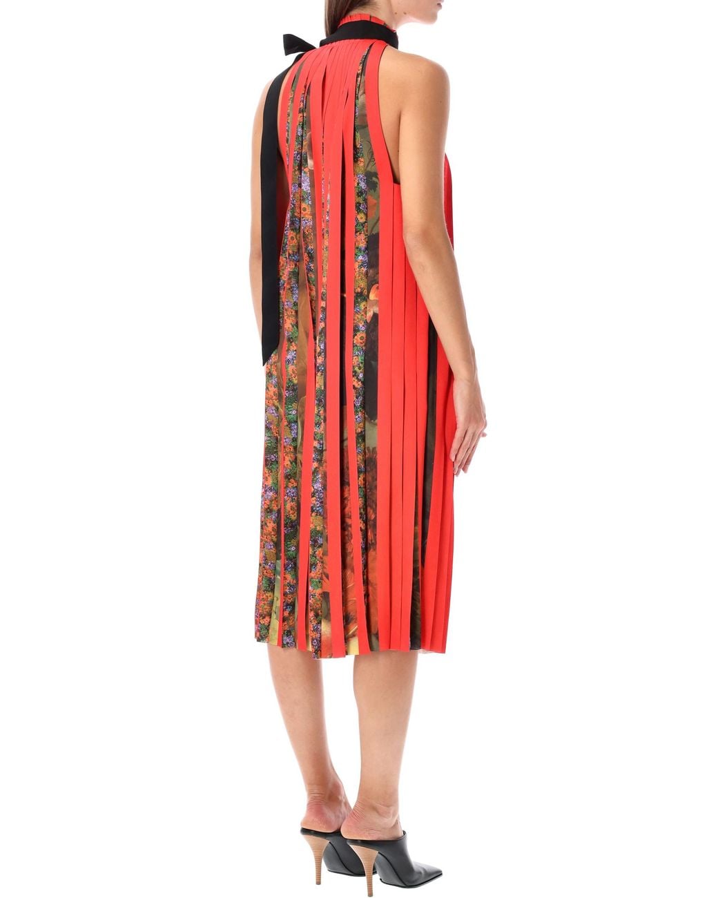 Dries Van Noten Red Dansa Plisse Dress