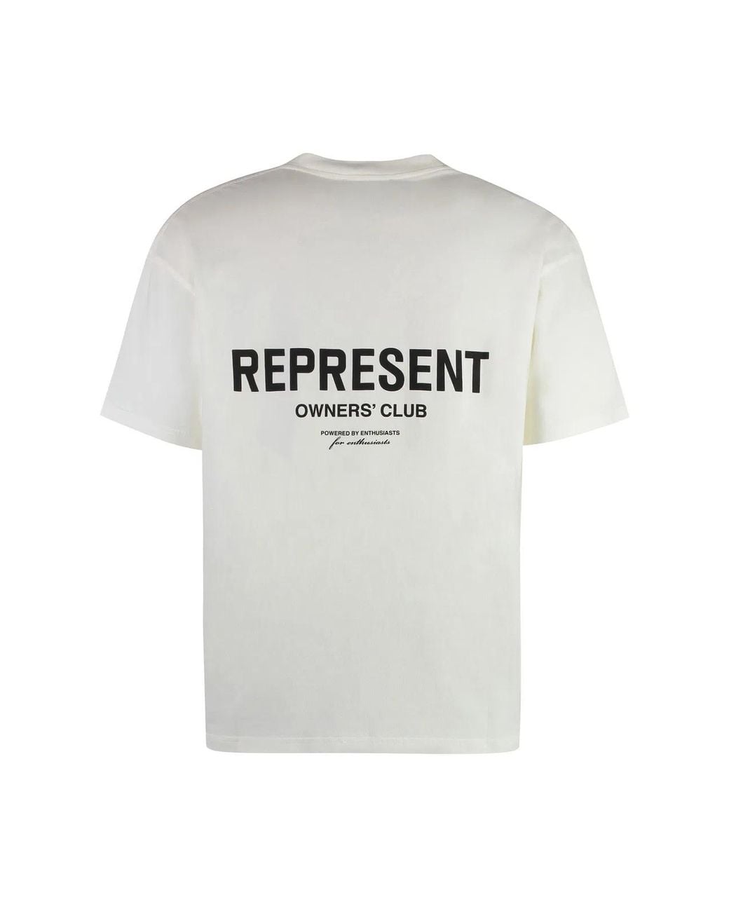 Represent White Cotton Crew-Neck T-Shirt for men