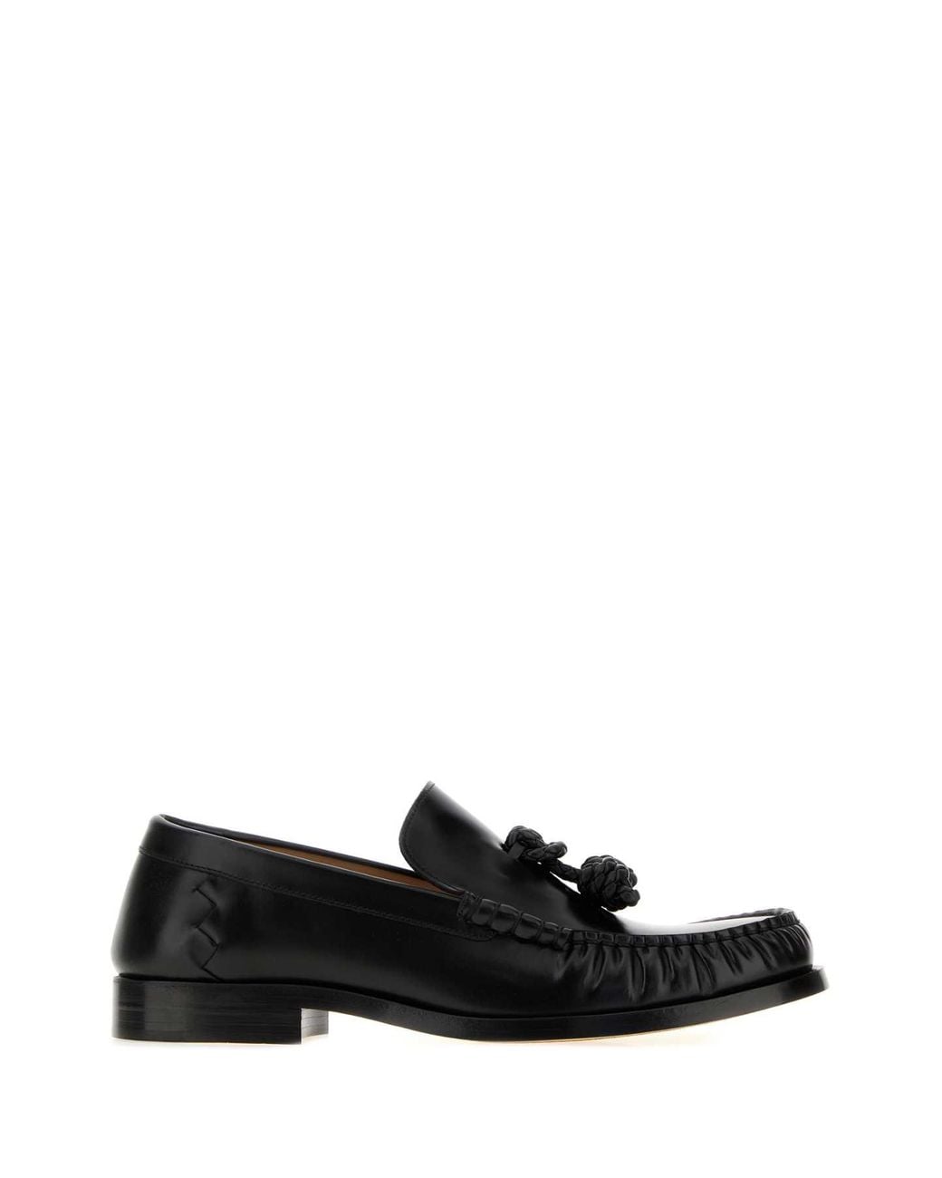 Bottega Veneta Black Nappa Leather Loafer With Fringe Trim for men