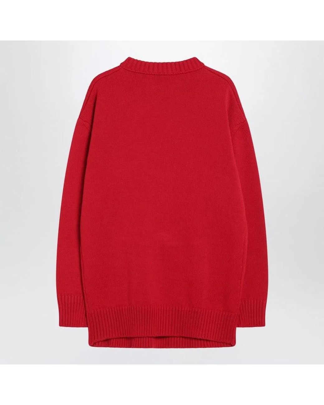 Prada Red Wool Sweater With Bow