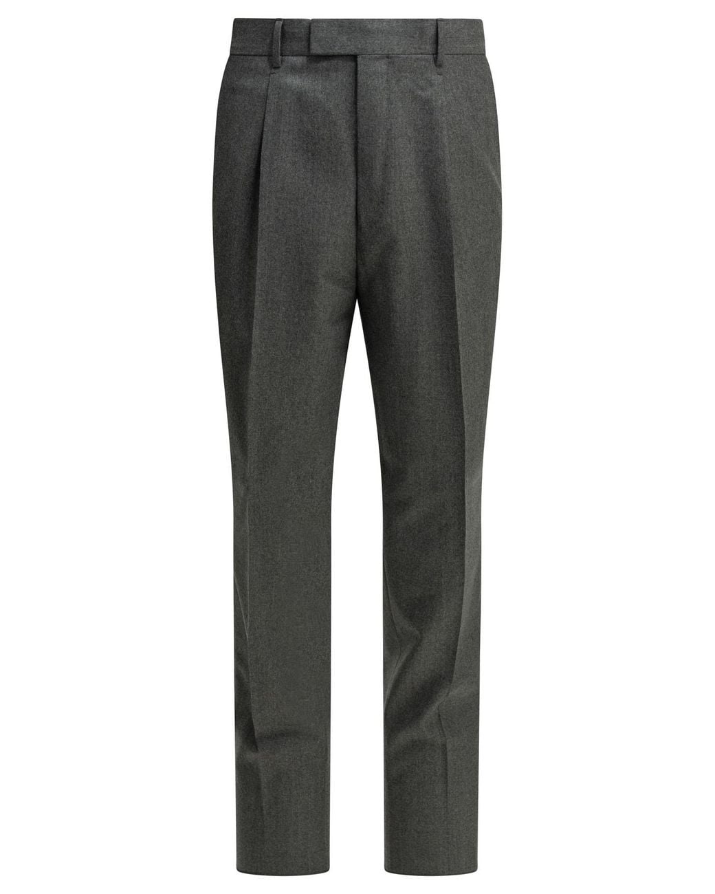 Zegna Gray Tailored Wool Pants for men