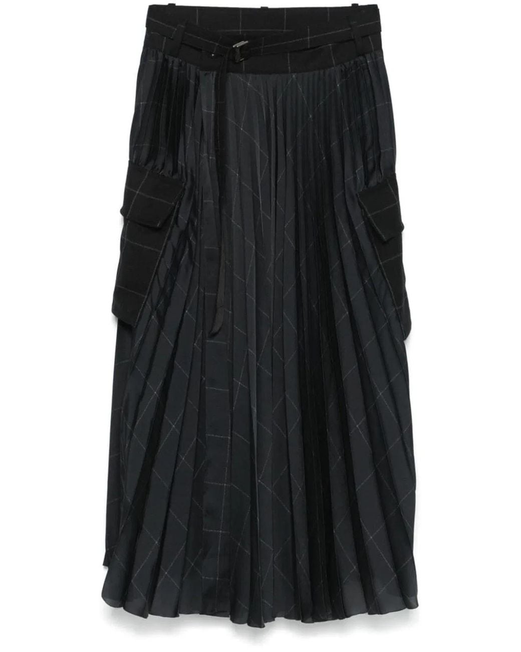 Sacai Blue Windowpane Skirt