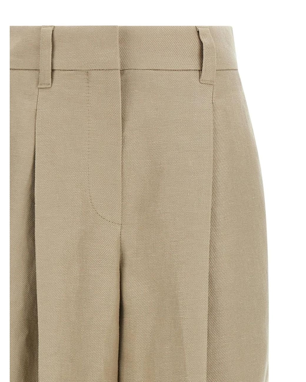 Brunello Cucinelli Natural Linen Casual Pants
