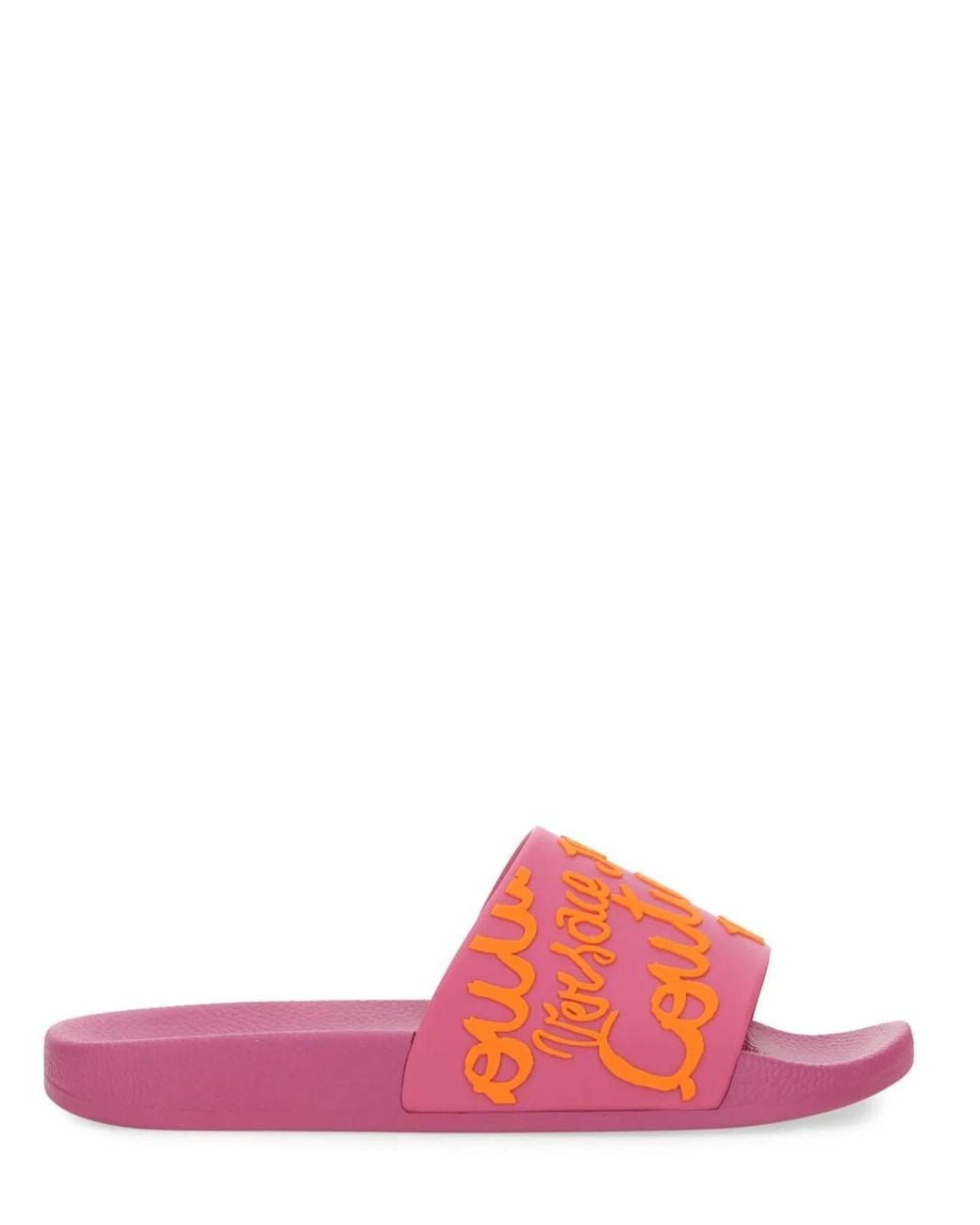 Versace Jeans Couture Pink Medusa Smiley Slide Sandals