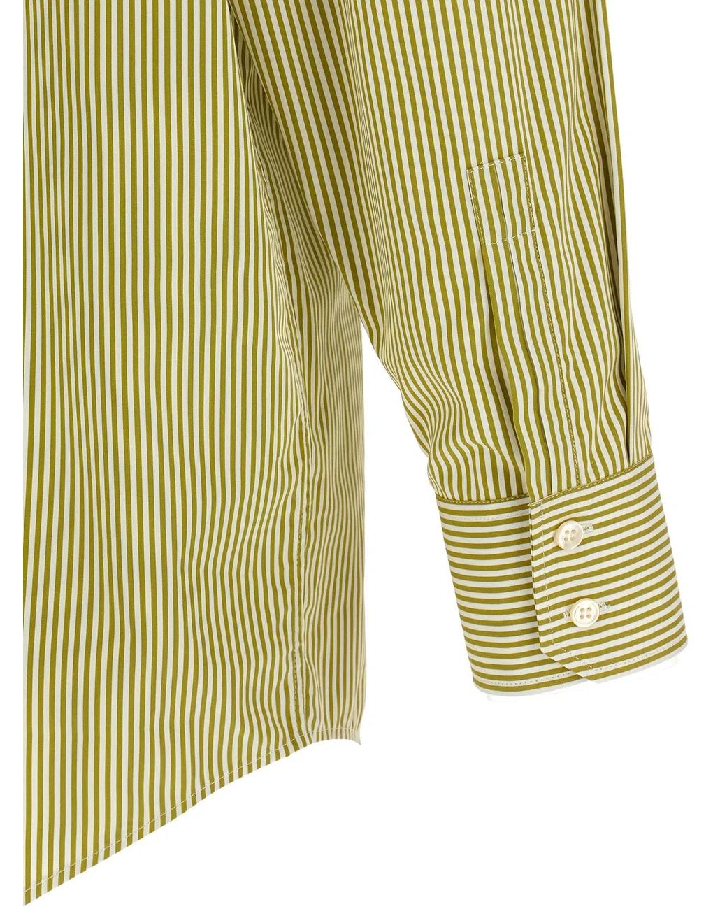 Saint Laurent Green Striped Shirt