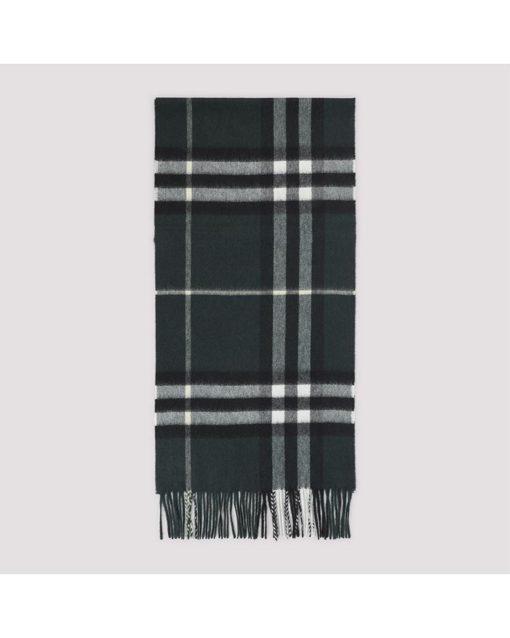 Burberry Black Cashmere Check Scarf for men