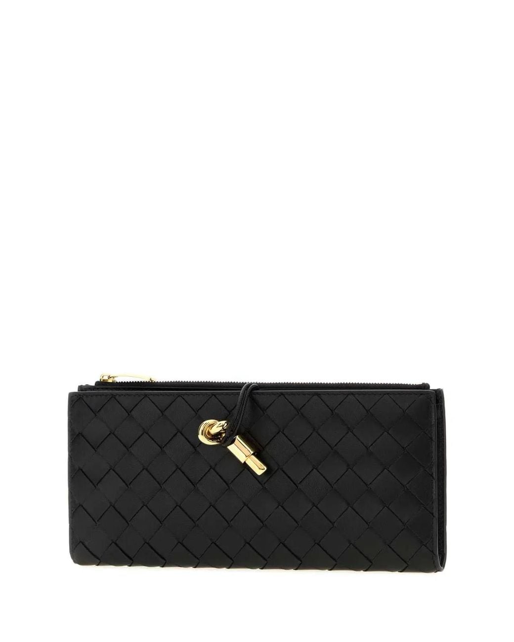 Bottega Veneta Black Nappa Leather Andiamo Wallet