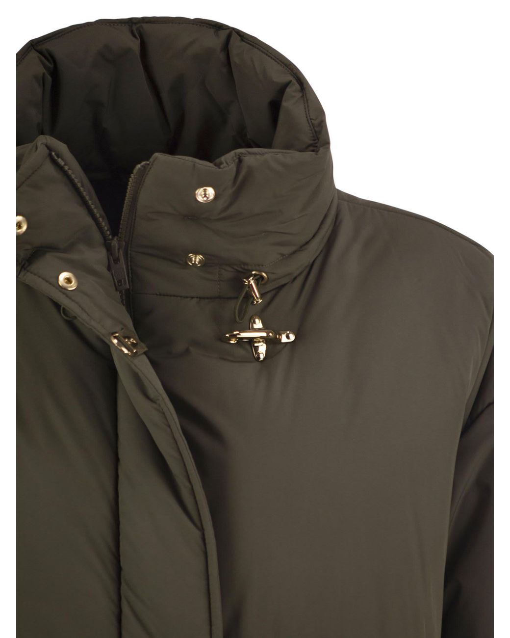 Fay Green Padded Nylon Jacket With Hooks
