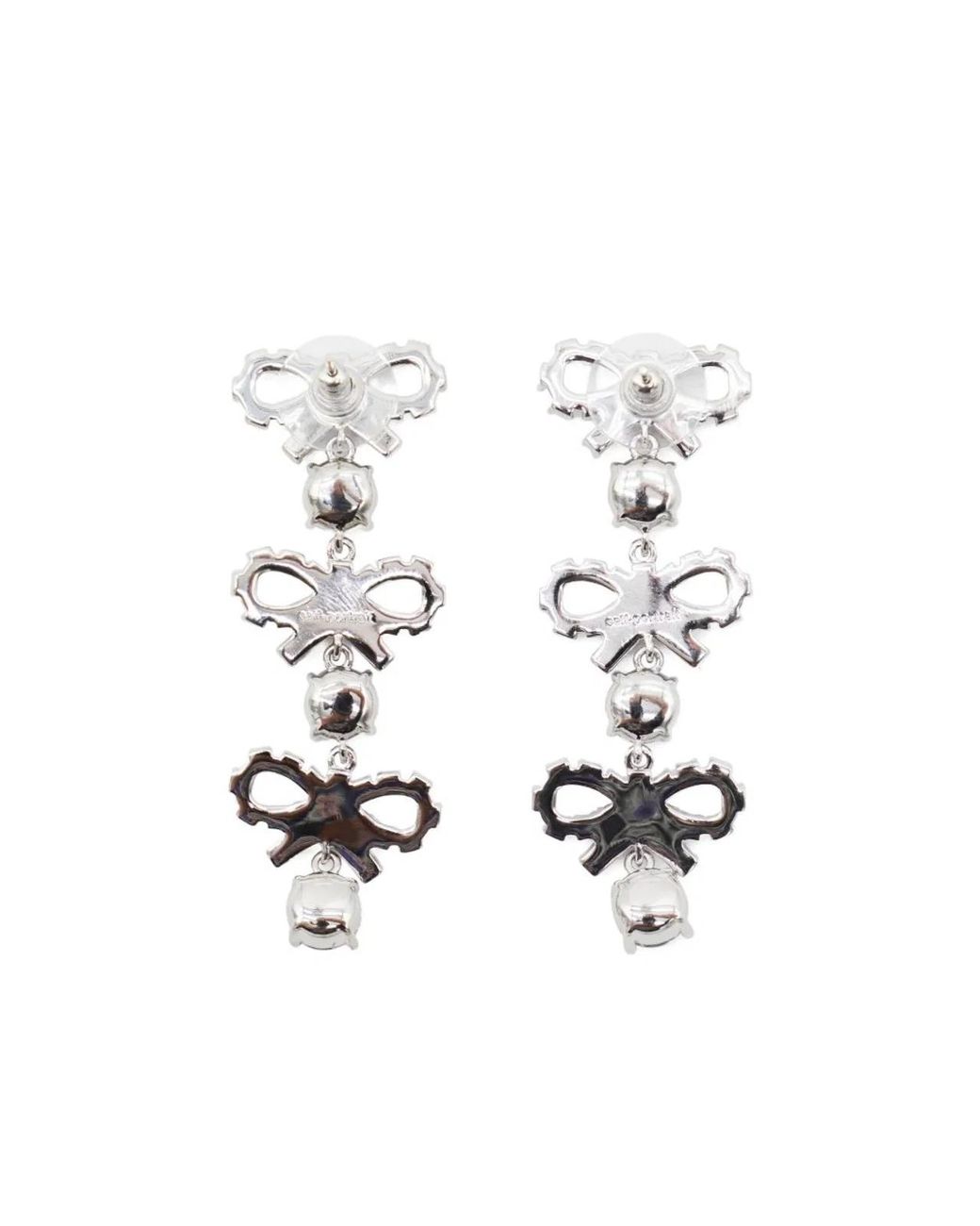 Self-Portrait White Embellished Crystal Earrings