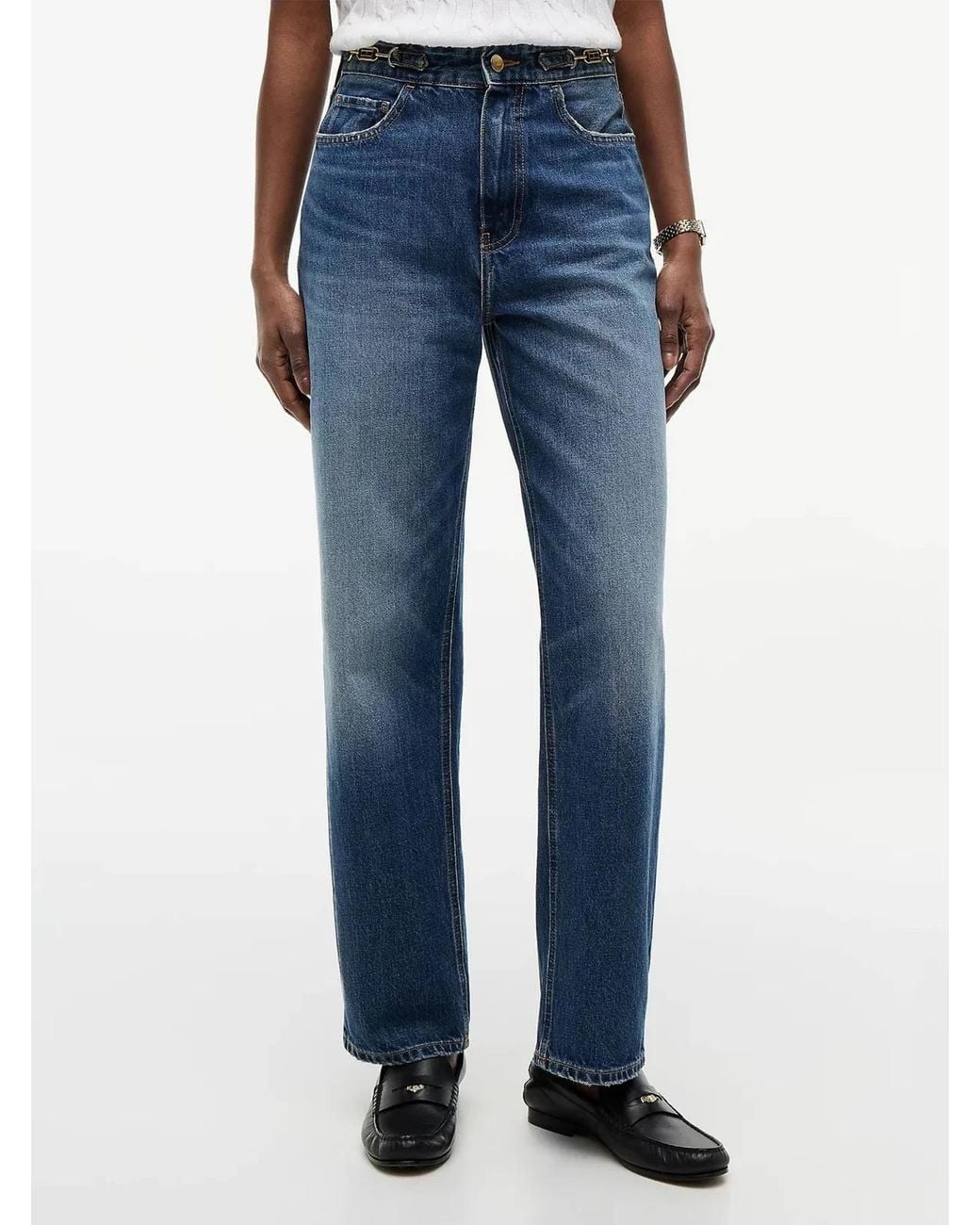 Tommy Hilfiger Blue Tapered Cam Hw Ankle Jeans