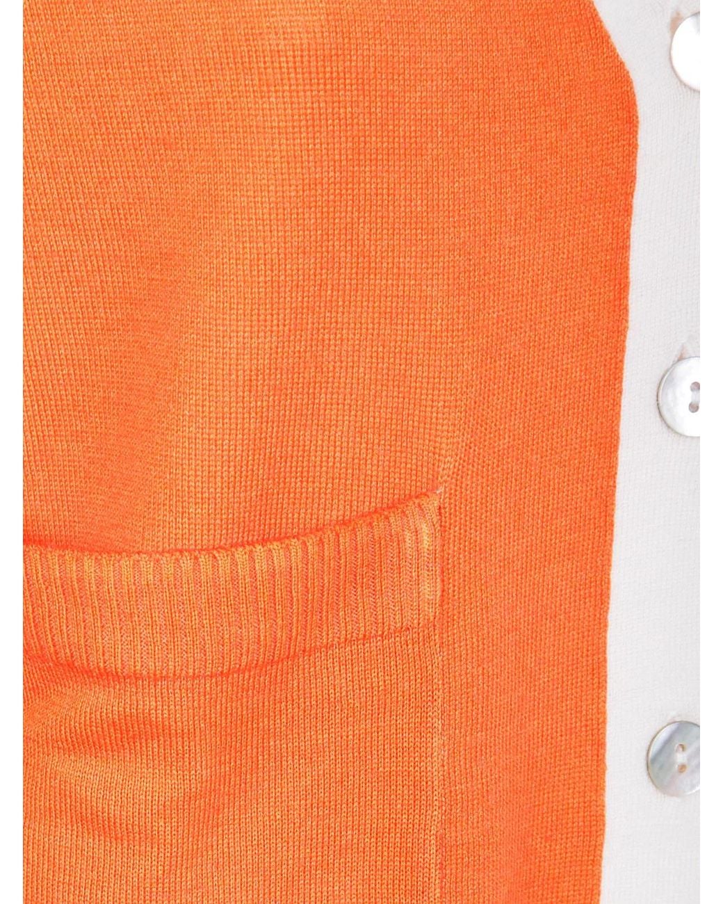 In bed with You Orange V Neck Pockets Cardigan Jacket