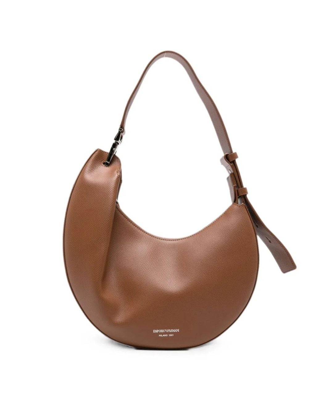Emporio Armani Brown Medium Leather Hobo Bag