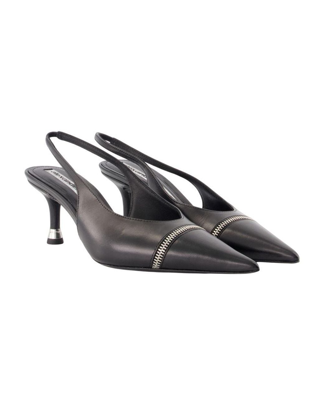 Alexander Wang Blue Akilita Zip Slingback Pumps
