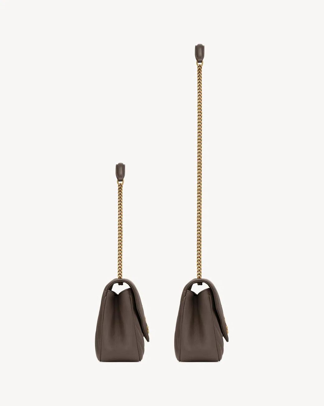Saint Laurent Natural Dark Leather Medium Loulou Shoulder Bag