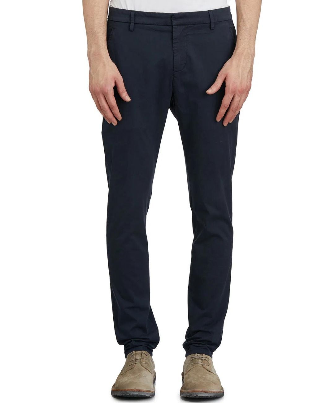 Dondup Blue Cotton Trousers Mod. Gaubert for men