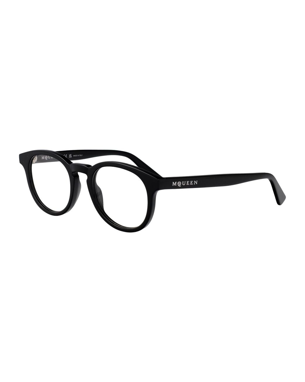 McQueen Black Transparent Recycled Acetate Glasses