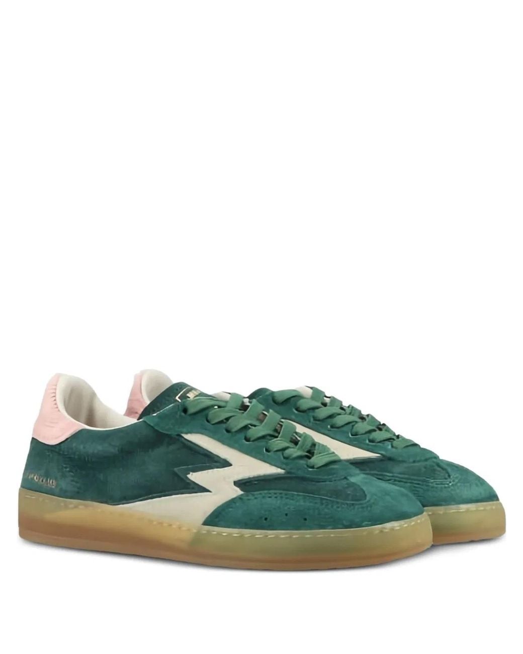 Moa Concept Green Suede Lace-Up Sneakers