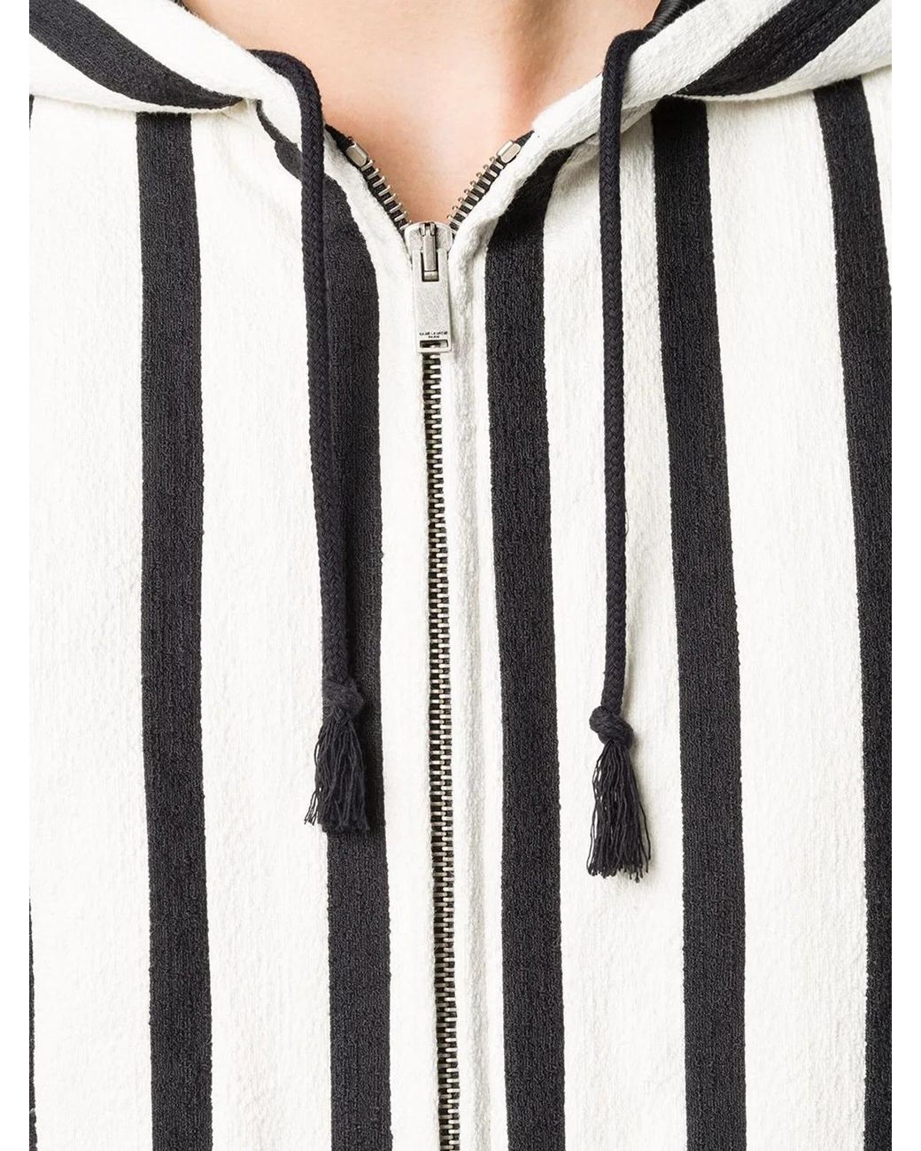 Saint Laurent Black Vertical Stripe Zipped Jacket for men