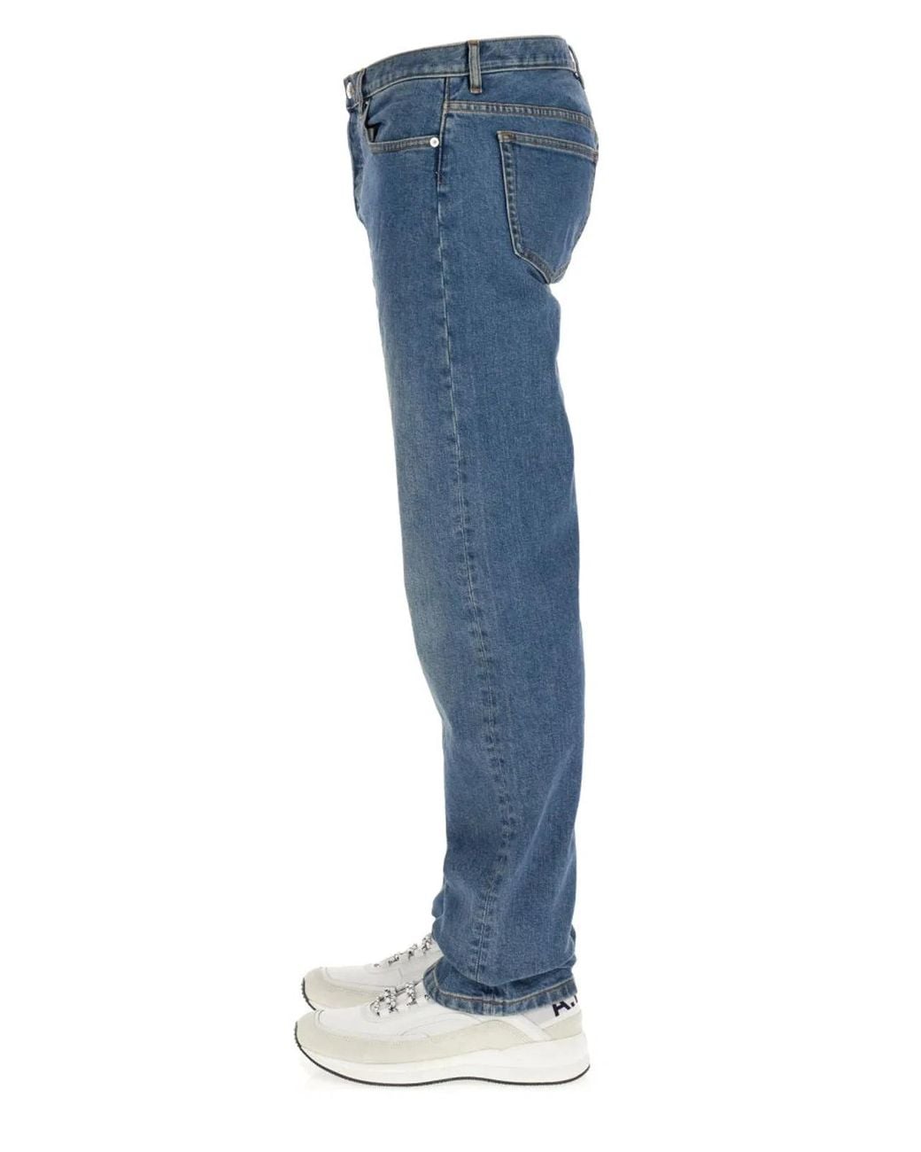A.P.C. Blue Straight Leg Jeans for men