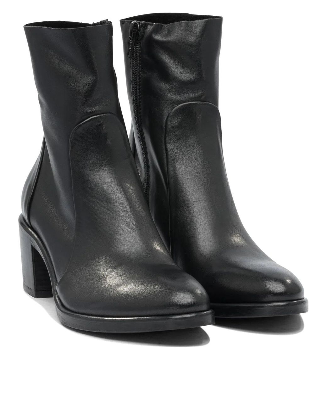 Strategia Black Rubber Ankle Boots