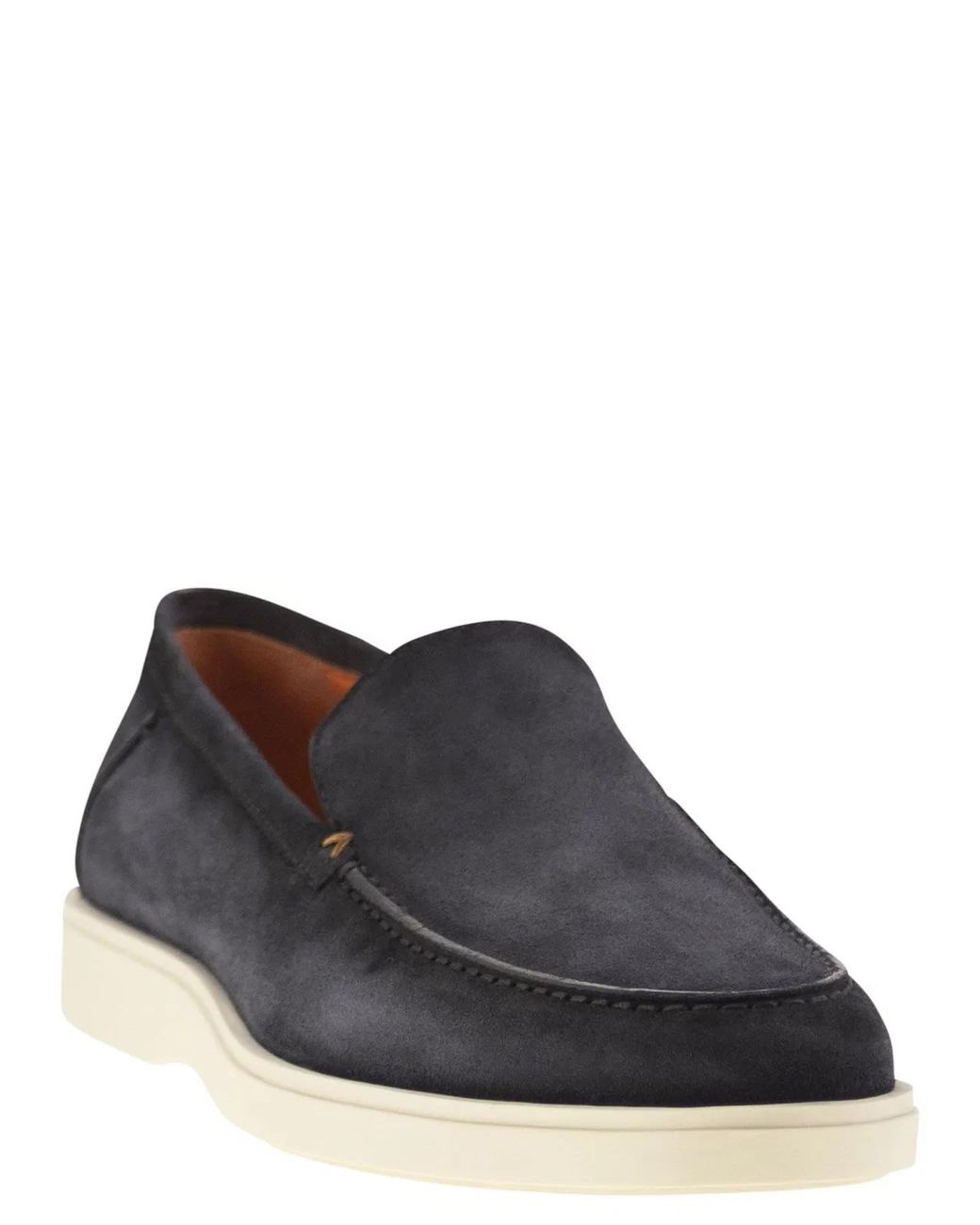 Santoni Black Suede Moccasin for men