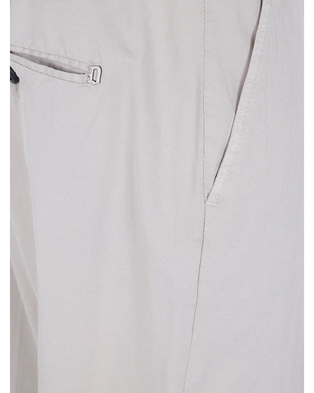 Dondup Gray Regular Chino Gaubert Relax Trousers for men