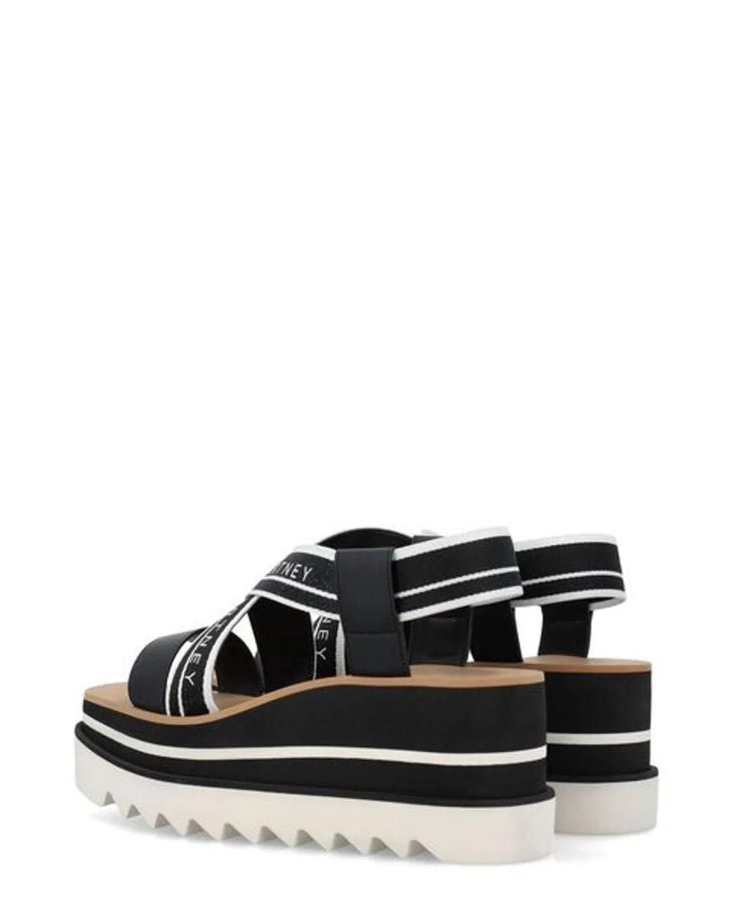 Stella McCartney Black Two-Tone Fabric Sneak Elyse Sandals
