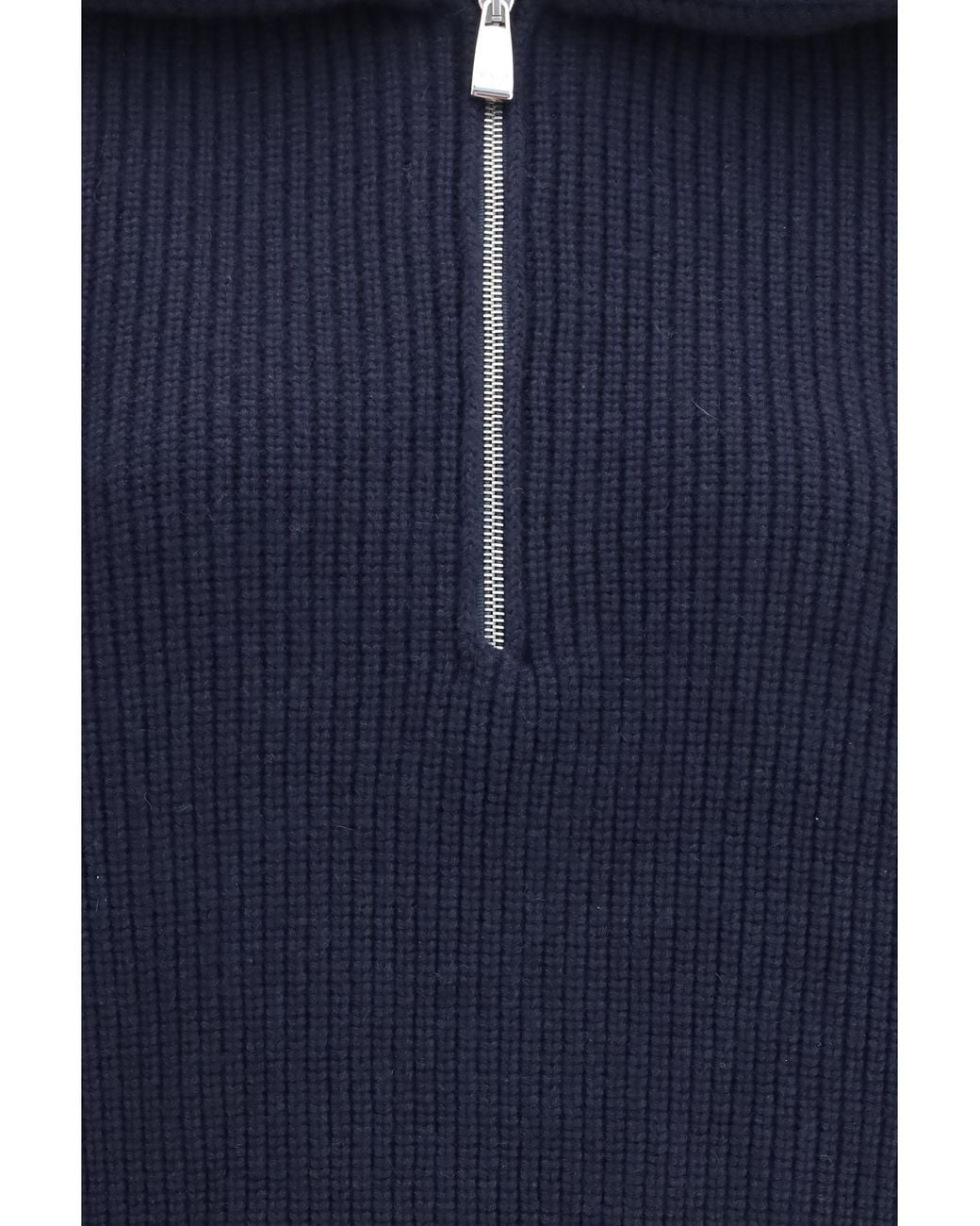 Malo Blue Cashmere High-Neck Zip Sweater Kashmir/Capra Hircus Polo Shirts