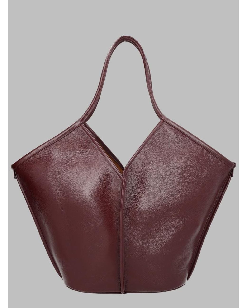 Hereu Purple Tote Bag Calella Distressed Leather Calf Hand