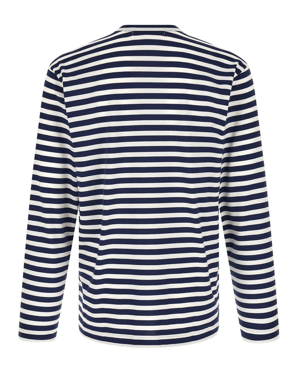 COMME DES GARÇONS PLAY Blue Striped T-Shirt With Heart Patch for men
