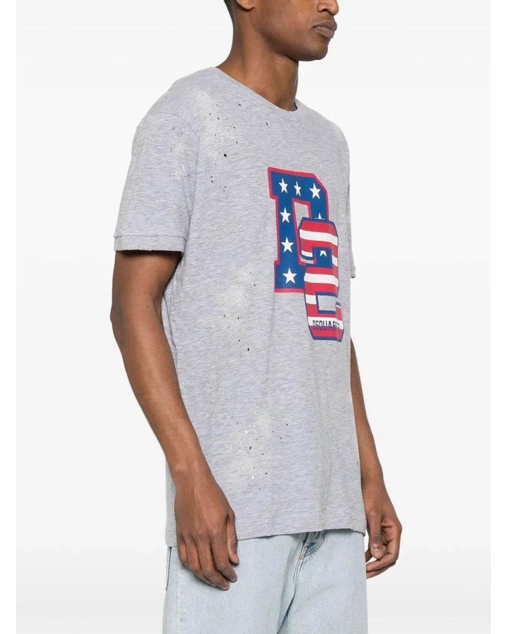 DSquared² Gray Muscle Fit Tee for men